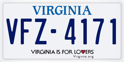 VA license plate VFZ4171