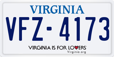 VA license plate VFZ4173