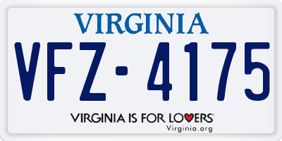 VA license plate VFZ4175
