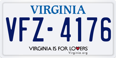 VA license plate VFZ4176
