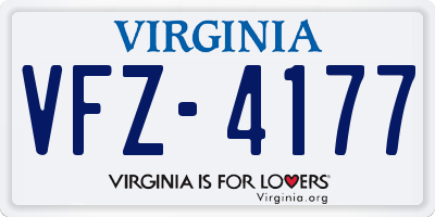 VA license plate VFZ4177