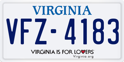 VA license plate VFZ4183