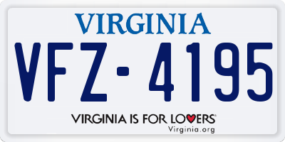VA license plate VFZ4195