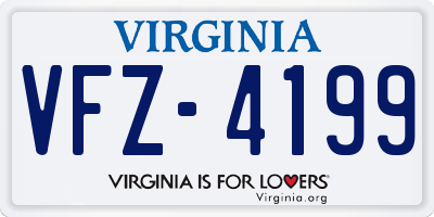 VA license plate VFZ4199