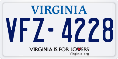 VA license plate VFZ4228
