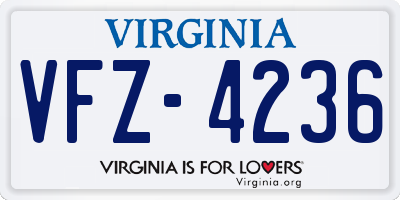 VA license plate VFZ4236