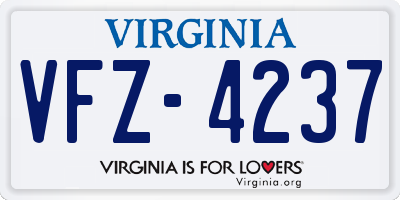 VA license plate VFZ4237