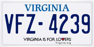 VA license plate VFZ4239