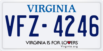 VA license plate VFZ4246