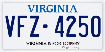 VA license plate VFZ4250