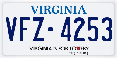 VA license plate VFZ4253