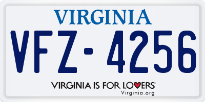 VA license plate VFZ4256
