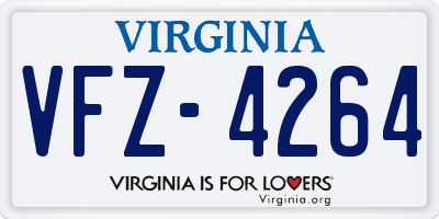 VA license plate VFZ4264