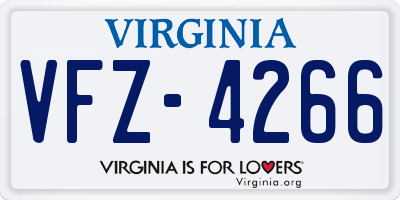 VA license plate VFZ4266