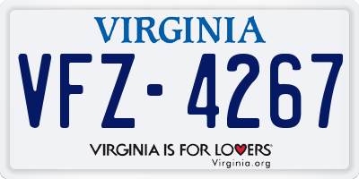 VA license plate VFZ4267