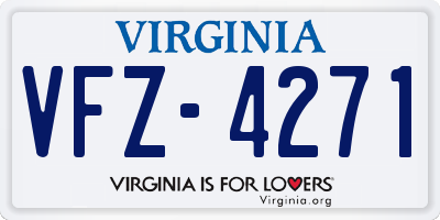 VA license plate VFZ4271