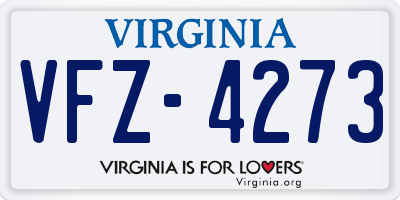 VA license plate VFZ4273