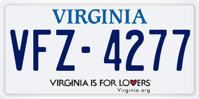 VA license plate VFZ4277