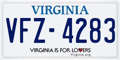 VA license plate VFZ4283