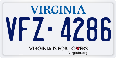 VA license plate VFZ4286