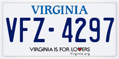 VA license plate VFZ4297