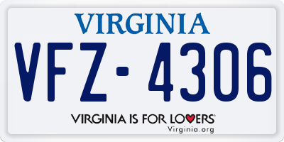 VA license plate VFZ4306