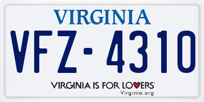 VA license plate VFZ4310