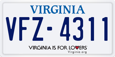 VA license plate VFZ4311