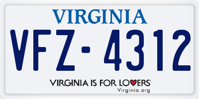 VA license plate VFZ4312