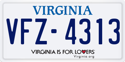 VA license plate VFZ4313