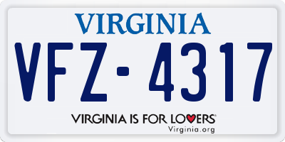 VA license plate VFZ4317