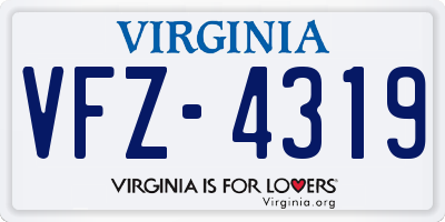 VA license plate VFZ4319