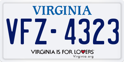 VA license plate VFZ4323