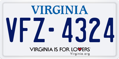 VA license plate VFZ4324