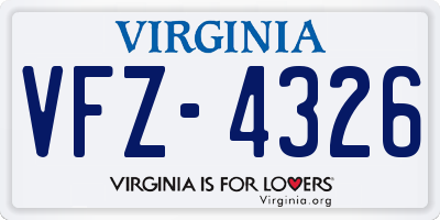 VA license plate VFZ4326