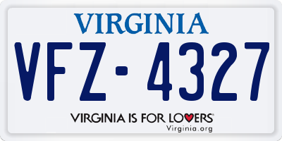 VA license plate VFZ4327