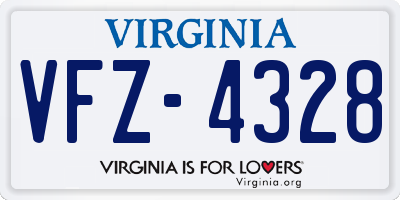 VA license plate VFZ4328