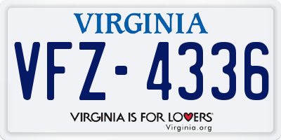 VA license plate VFZ4336