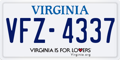 VA license plate VFZ4337