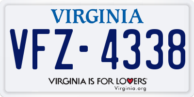 VA license plate VFZ4338