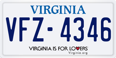 VA license plate VFZ4346