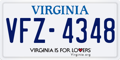 VA license plate VFZ4348