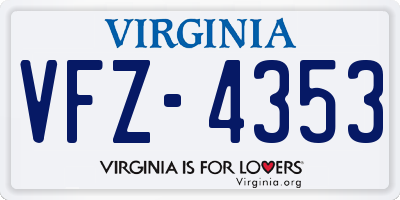 VA license plate VFZ4353