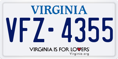 VA license plate VFZ4355