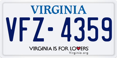 VA license plate VFZ4359