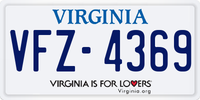 VA license plate VFZ4369