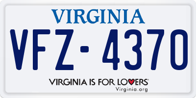 VA license plate VFZ4370