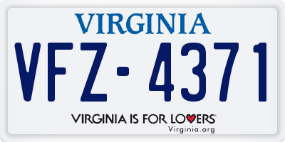 VA license plate VFZ4371