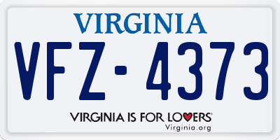 VA license plate VFZ4373