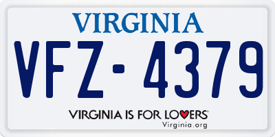 VA license plate VFZ4379